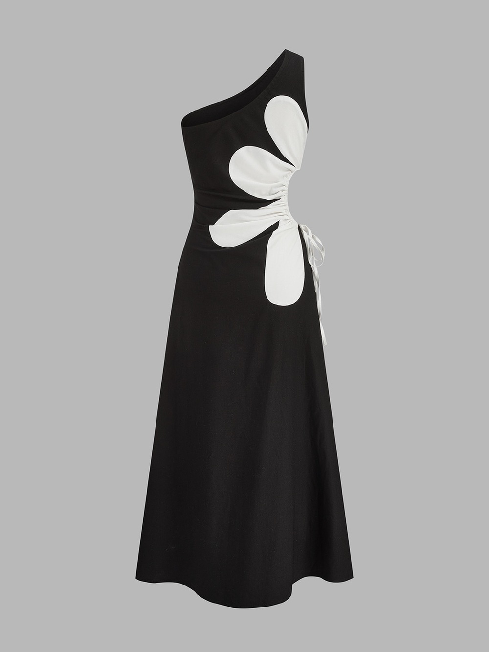 Commense One Shoulder Big Floral Cutout Maxi Dress - Picture 3 of 15